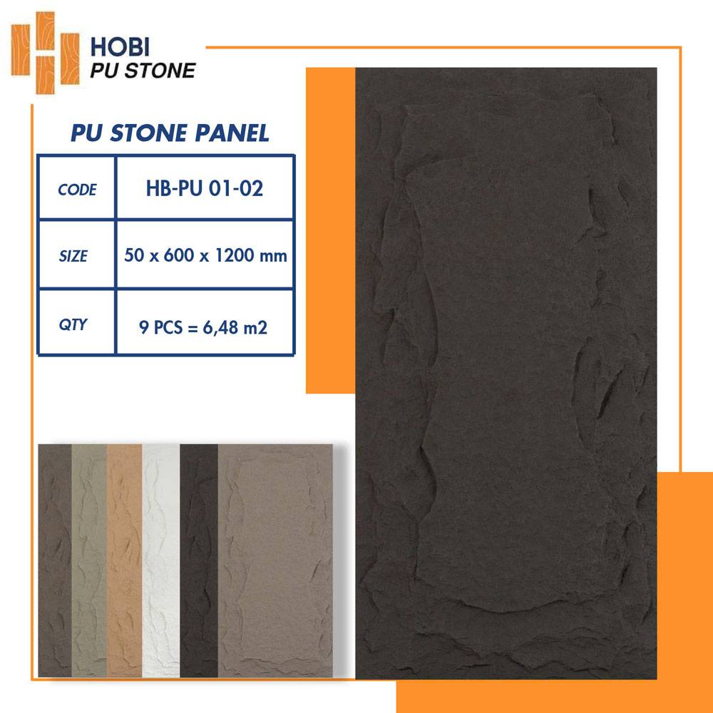 tam-op-pu-gia-da-Hobiwood Tấm ốp PU giả đá HOBI HB-PU 01-02 ✅ Màu xám đen