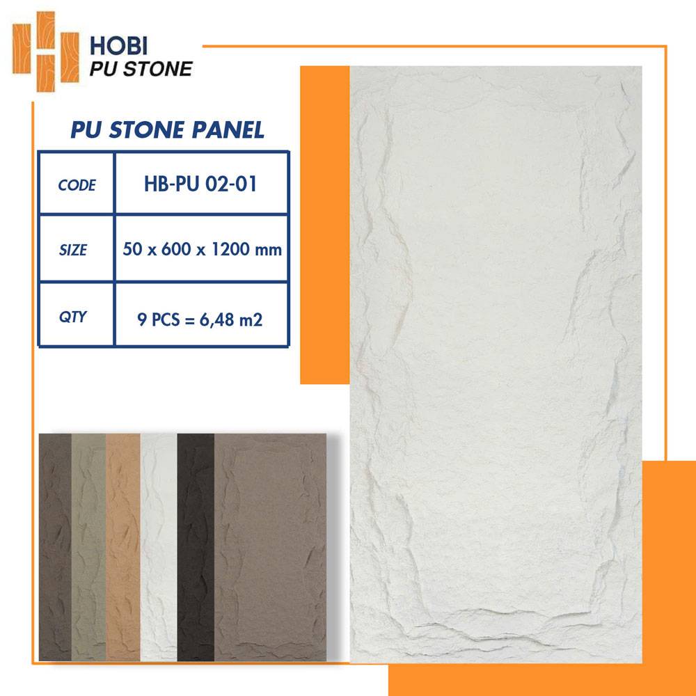 tam-op-pu-gia-da-Hobiwood Tấm ốp PU giả đá HOBI HB-PU 02-01 ✅ Màu trắng