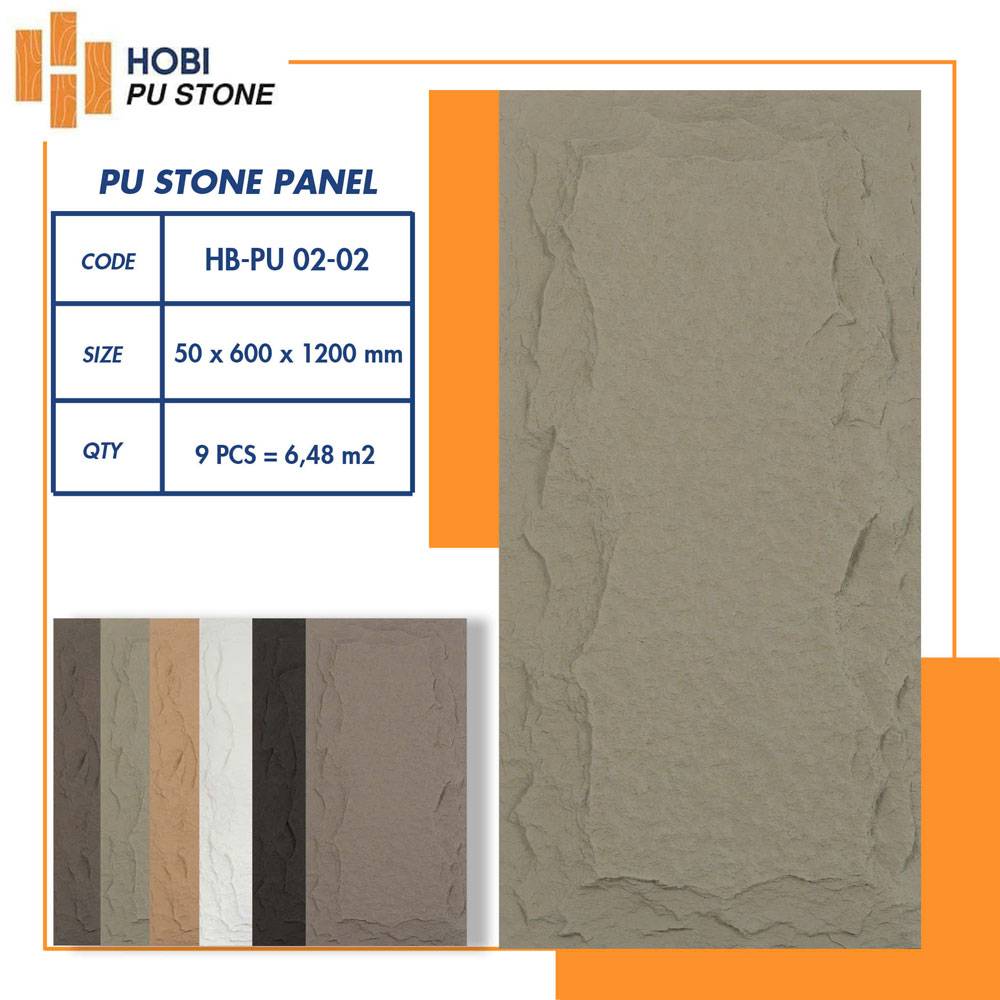 tam-op-pu-gia-da-Hobiwood Tấm ốp PU giả đá HOBI HB-PU 02-02 ✅ Màu xám đất